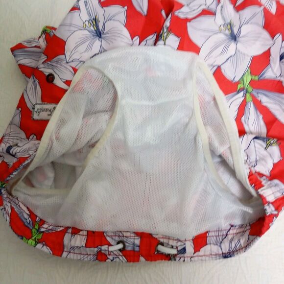 Franks Red Floral Brief Lined Swim Shorts Men's Size M - Picture 6 of 12